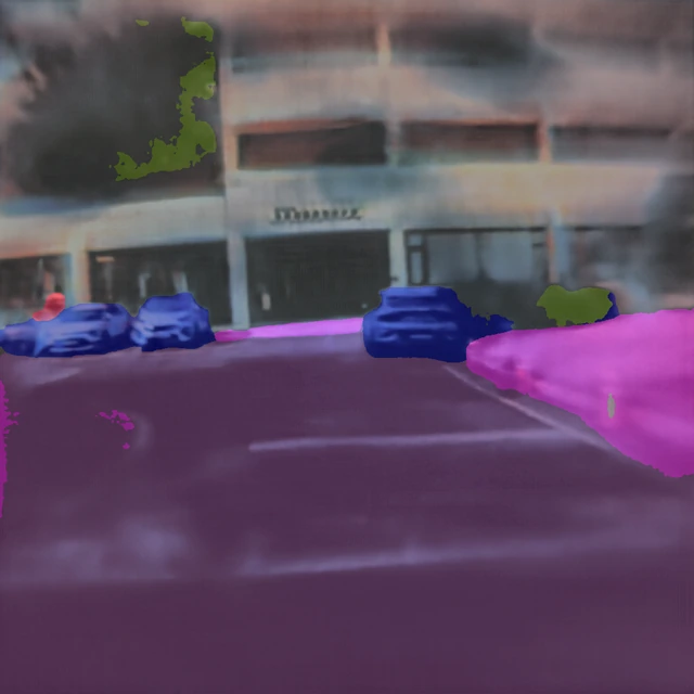 Semantic prediction for outdoor compact-camera frame three with obstruction