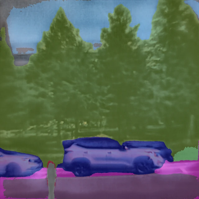 Semantic prediction for outdoor compact-camera frame two without obstruction